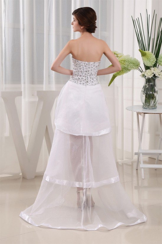 Floor-Length Sweetheart Satin Organza Beading Little White Dresses 2031489 Floor-Length Sweetheart Satin Organza Beading Little White Dresses 2031489