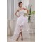 Floor-Length Sweetheart Satin Organza Beading Little White Dresses 2031489