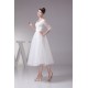 Satin Lace Fine Netting Scoop A-Line 3/4 Length Sleeve Little White Wedding Dresses 2031498 Satin Lace Fine Netting Scoop A-Line 3/4 Length Sleeve Little White Wedding Dresses 2031498