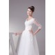 Satin Lace Fine Netting Scoop A-Line 3/4 Length Sleeve Little White Wedding Dresses 2031498 Satin Lace Fine Netting Scoop A-Line 3/4 Length Sleeve Little White Wedding Dresses 2031498