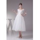 Satin Lace Fine Netting Scoop A-Line 3/4 Length Sleeve Little White Wedding Dresses 2031498 Satin Lace Fine Netting Scoop A-Line 3/4 Length Sleeve Little White Wedding Dresses 2031498