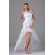 Sleeveless Taffeta Sheath/Column Handmade Flowers Reception Wedding Dresses 2031511