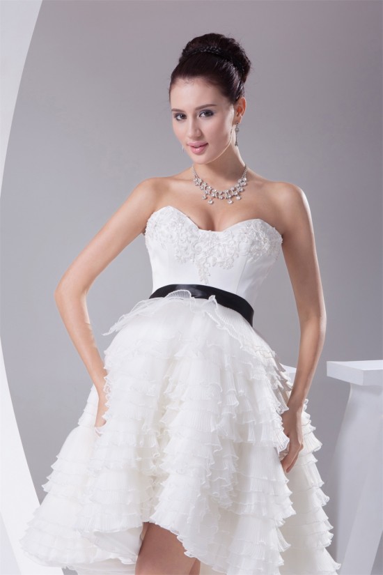 A-Line Sweetheart Ruffled Organza Short Reception Wedding Dresses 2031514 A-Line Sweetheart Ruffled Organza Short Reception Wedding Dresses 2031514