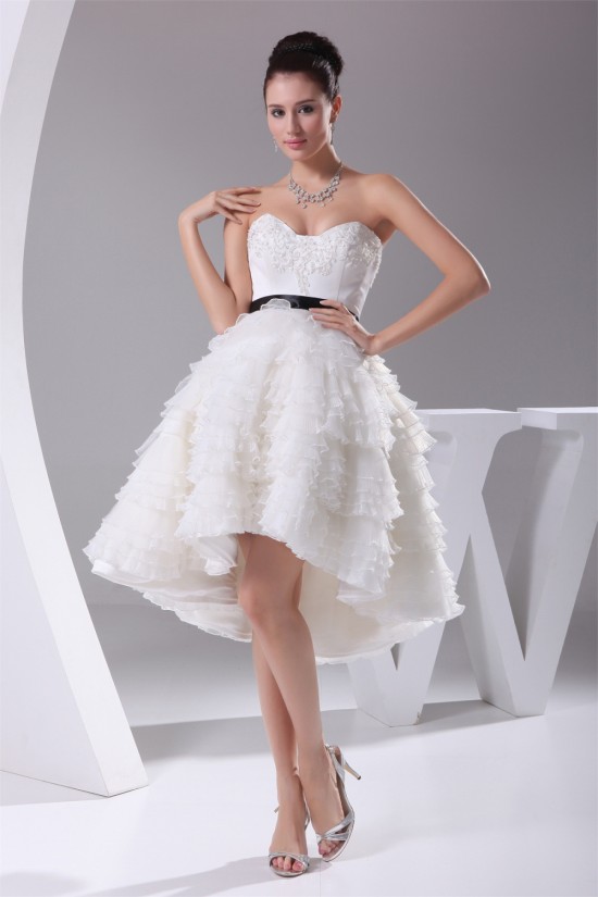 A-Line Sweetheart Ruffled Organza Short Reception Wedding Dresses 2031514 A-Line Sweetheart Ruffled Organza Short Reception Wedding Dresses 2031514