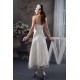 Attractive Sweetheart Sleeveless A-Line Tea Length Lace Little White Dresses 2031522