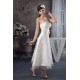 Attractive Sweetheart Sleeveless A-Line Tea Length Lace Little White Dresses 2031522