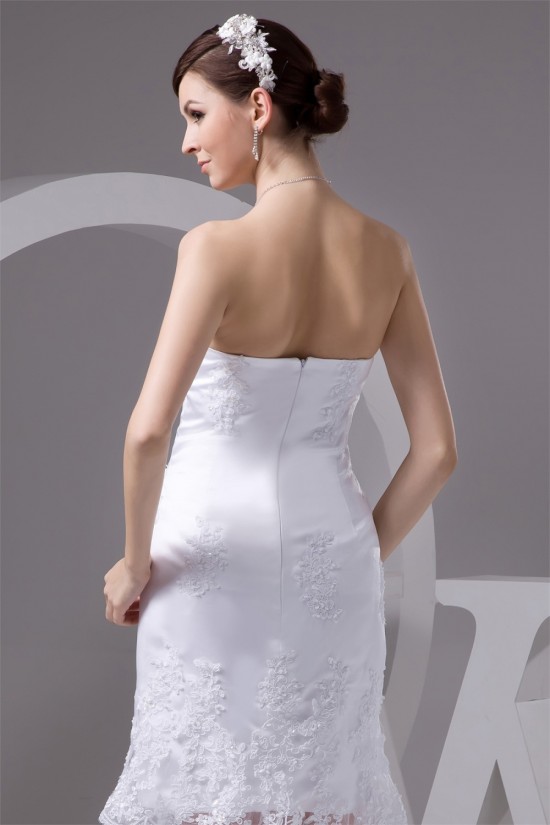 Satin Lace Fine Netting Sleeveless Sheath/Column Short Wedding Dresses 2031528 Satin Lace Fine Netting Sleeveless Sheath/Column Short Wedding Dresses 2031528
