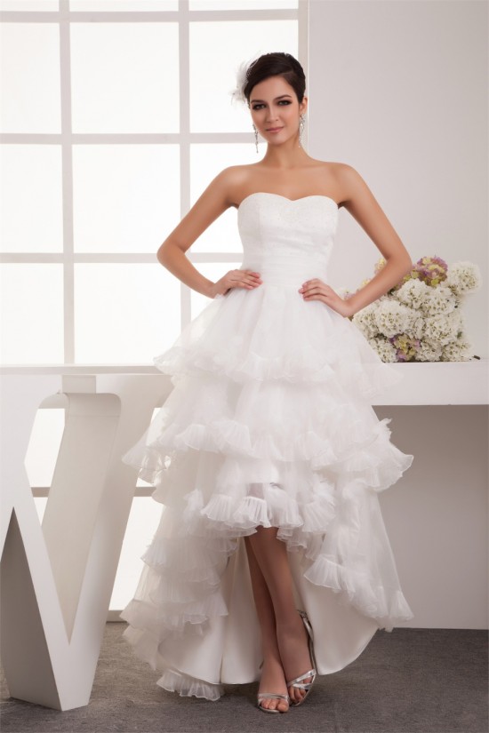 Satin Organza Taffeta A-Line Sweetheart High Low Wedding Dresses 2031529 Satin Organza Taffeta A-Line Sweetheart High Low Wedding Dresses 2031529