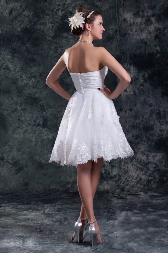 Beautiful Satin Organza Sweetheart Princess Short Lace Wedding Dresses 2031538 Beautiful Satin Organza Sweetheart Princess Short Lace Wedding Dresses 2031538