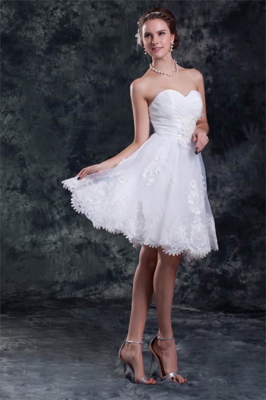Beautiful Satin Organza Sweetheart Princess Short Lace Wedding Dresses 2031538 Beautiful Satin Organza Sweetheart Princess Short Lace Wedding Dresses 2031538