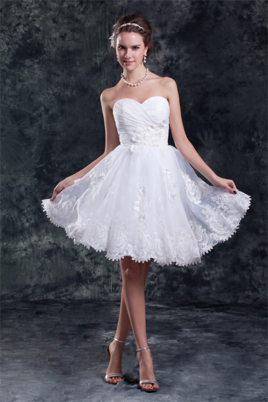 Beautiful Satin Organza Sweetheart Princess Short Lace Wedding Dresses 2031538 Beautiful Satin Organza Sweetheart Princess Short Lace Wedding Dresses 2031538