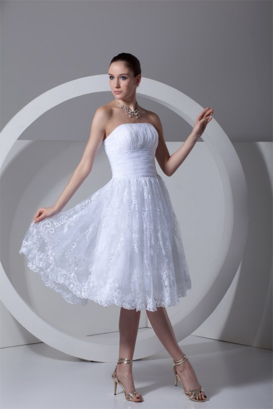 A-Line Strapless Satin Lace Wedding Dresses 2031540 A-Line Strapless Satin Lace Wedding Dresses 2031540