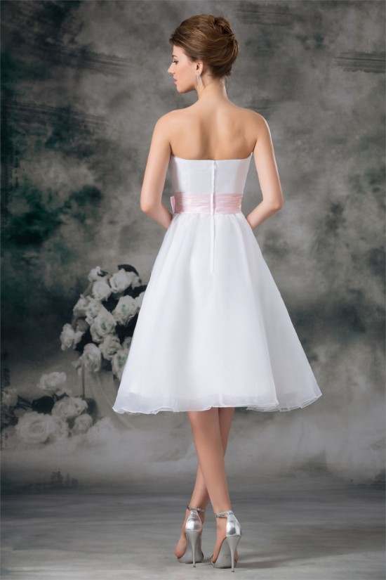 A-Line Sleeveless Strapless Satin Organza Wedding Dresses 2031541 A-Line Sleeveless Strapless Satin Organza Wedding Dresses 2031541