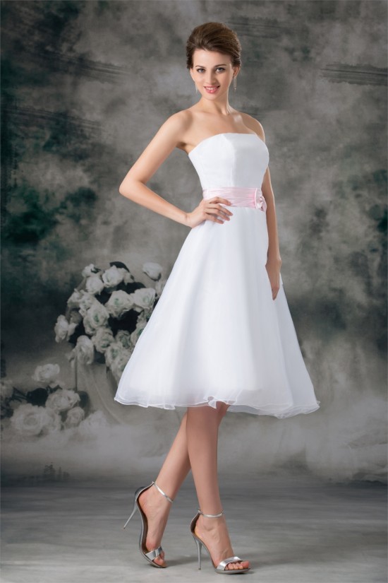 A-Line Sleeveless Strapless Satin Organza Wedding Dresses 2031541 A-Line Sleeveless Strapless Satin Organza Wedding Dresses 2031541