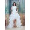 Sleeveless A-Line Satin Lace Ruffled Fine Netting High Low Reception Wedding Dresses 2031545