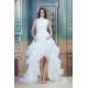 Sleeveless A-Line Satin Lace Ruffled Fine Netting High Low Reception Wedding Dresses 2031545 Sleeveless A-Line Satin Lace Ruffled Fine Netting High Low Reception Wedding Dresses 2031545