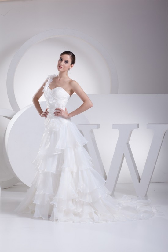 A-Line One-Shoulder Sleeveless Wedding Dresses 2030163 A-Line One-Shoulder Sleeveless Wedding Dresses 2030163