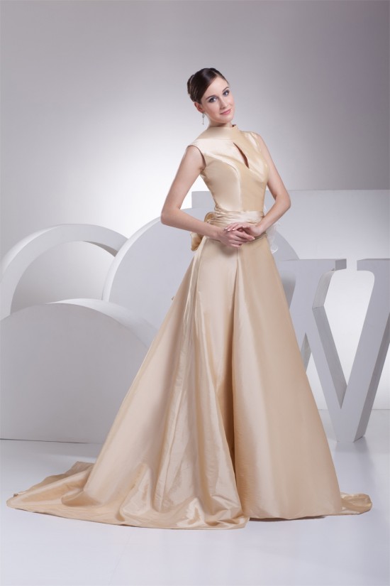 A-Line High-Neck Bows Wedding Dresses 2030173 A-Line High-Neck Bows Wedding Dresses 2030173