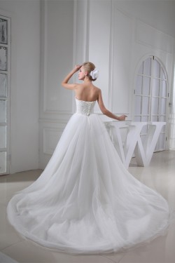 Ball Gown Sweetheart Lace Fine Netting Wedding Dresses 2030184