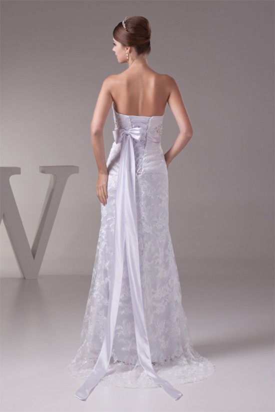 Lace Silk like Satin Sheath/Column Sleeveless Wedding Dresses 2030186 Lace Silk like Satin Sheath/Column Sleeveless Wedding Dresses 2030186