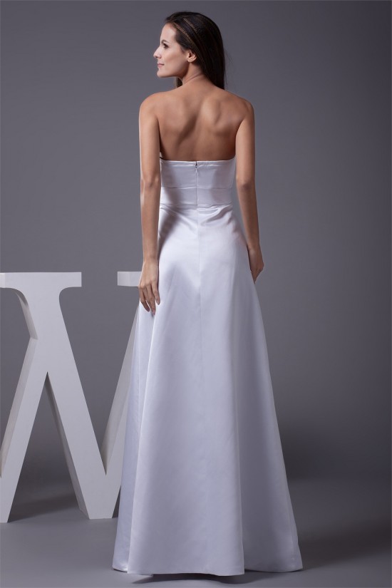 A-Line Strapless Lace Satin Wedding Dresses 2030187