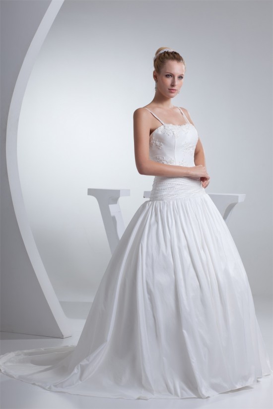 Ball Gown Spaghetti Straps Taffeta Beaded Wedding Dresses 2030198 Ball Gown Spaghetti Straps Taffeta Beaded Wedding Dresses 2030198