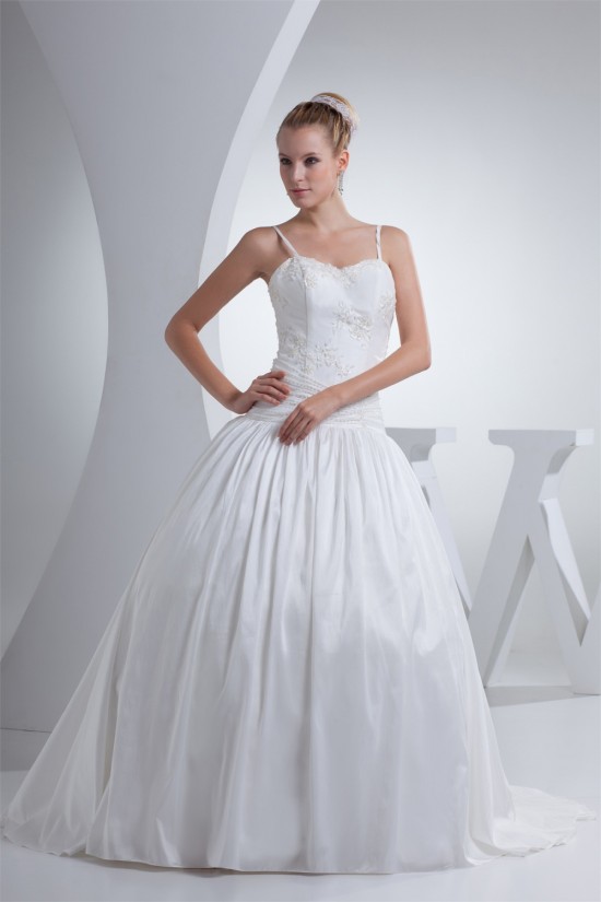 Ball Gown Spaghetti Straps Taffeta Beaded Wedding Dresses 2030198 Ball Gown Spaghetti Straps Taffeta Beaded Wedding Dresses 2030198