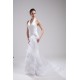 Mermaid/Trumpet Sleeveless Halter Satin Organza Wedding Dresses 2030207