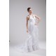 Mermaid/Trumpet Sleeveless Halter Satin Organza Wedding Dresses 2030207
