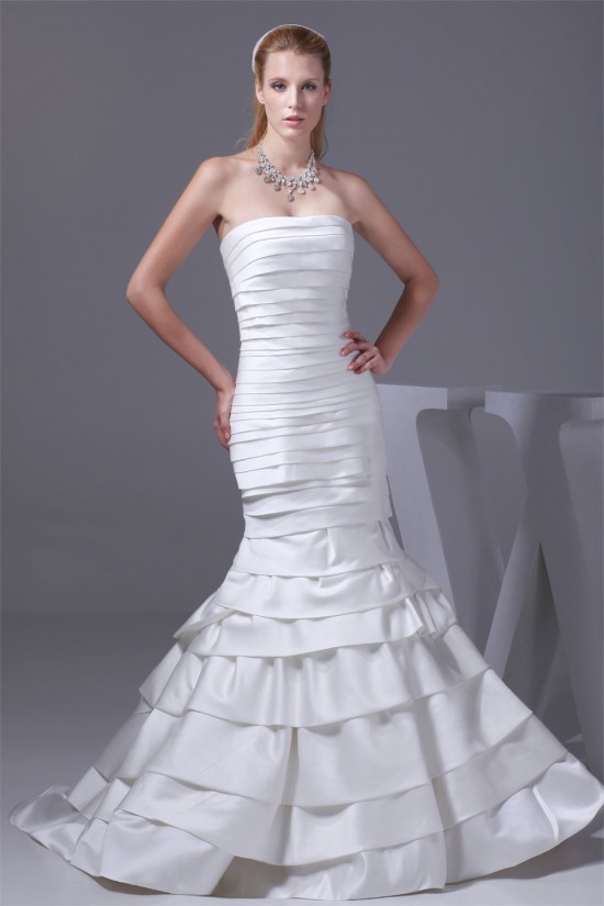 Mermaid/Trumpet Strapless Satin Sleeveless Wedding Dresses 2030213 Mermaid/Trumpet Strapless Satin Sleeveless Wedding Dresses 2030213