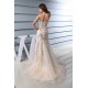 Mermaid/Trumpet Strapless Sleeveless Beaded Sequins Satin Organza Wedding Dresses 2030215