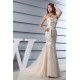 Mermaid/Trumpet Strapless Sleeveless Beaded Sequins Satin Organza Wedding Dresses 2030215
