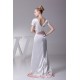 Sheath/Column V-Neck Short Sleeve Sweet Wedding Dresses 2030219