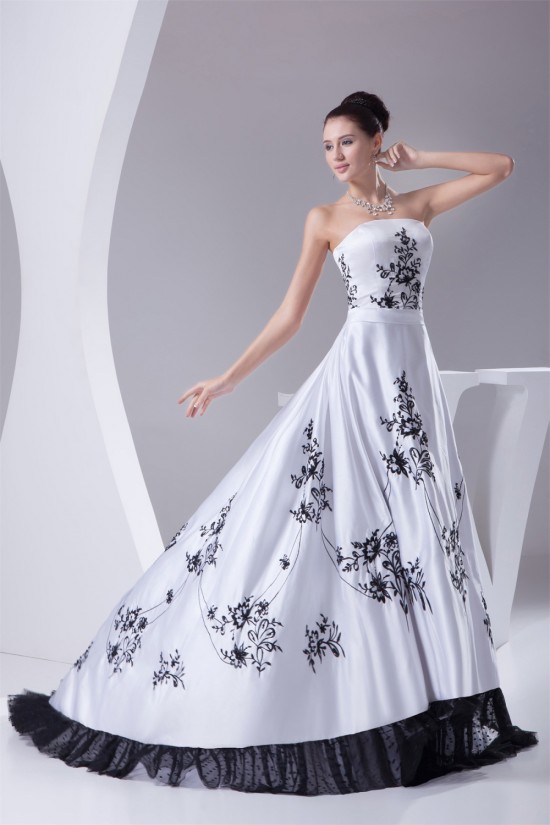 A-Line Satin Sweet Sleeveless Strapless Wedding Dresses 2030222 A-Line Satin Sweet Sleeveless Strapless Wedding Dresses 2030222
