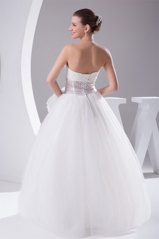 Ball Beaded Lace Strapless Satin Fine Netting Wedding Dresses 2030223 Ball Beaded Lace Strapless Satin Fine Netting Wedding Dresses 2030223