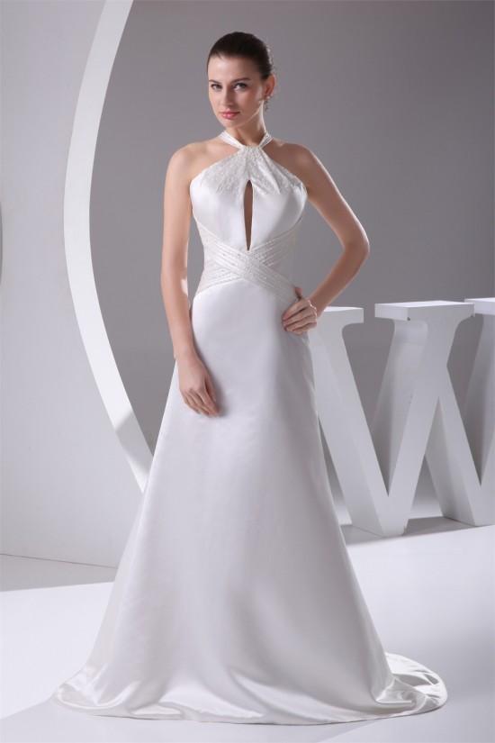 New Style Halter A-Line Sleeveless Satin New Arrival Wedding Dresses 2030230 New Style Halter A-Line Sleeveless Satin New Arrival Wedding Dresses 2030230