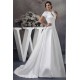 New Style Portrait A-Line Satin Short Sleeve Lace Wedding Dresses 2030231