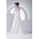 A-Line Satin Lace Fine Netting Off-the-Shoulder Wedding Dresses 2030236