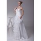 Sheath/Column One-Shoulder Lace Organza Wedding Dresses 2030241