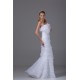 Sheath/Column Organza Silk like Satin Strapless Wedding Dresses 2030249