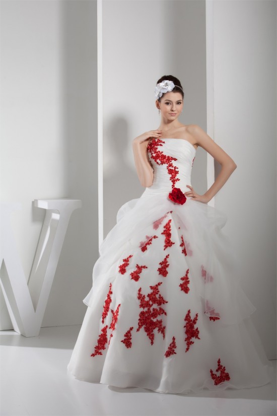 Princess Sleeveless Satin Lace Organza Strapless Wedding Dresses 2030256 Princess Sleeveless Satin Lace Organza Strapless Wedding Dresses 2030256