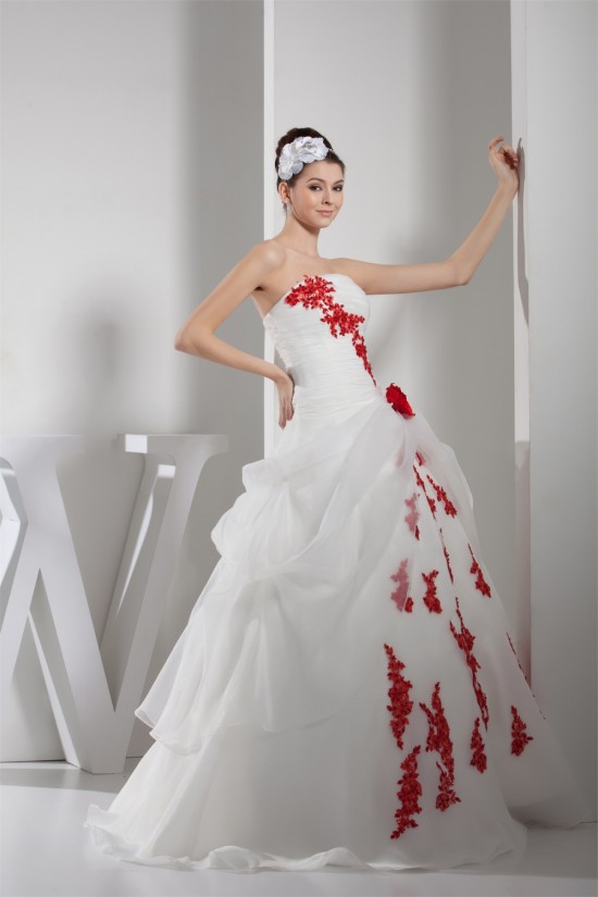 Princess Sleeveless Satin Lace Organza Strapless Wedding Dresses 2030256 Princess Sleeveless Satin Lace Organza Strapless Wedding Dresses 2030256