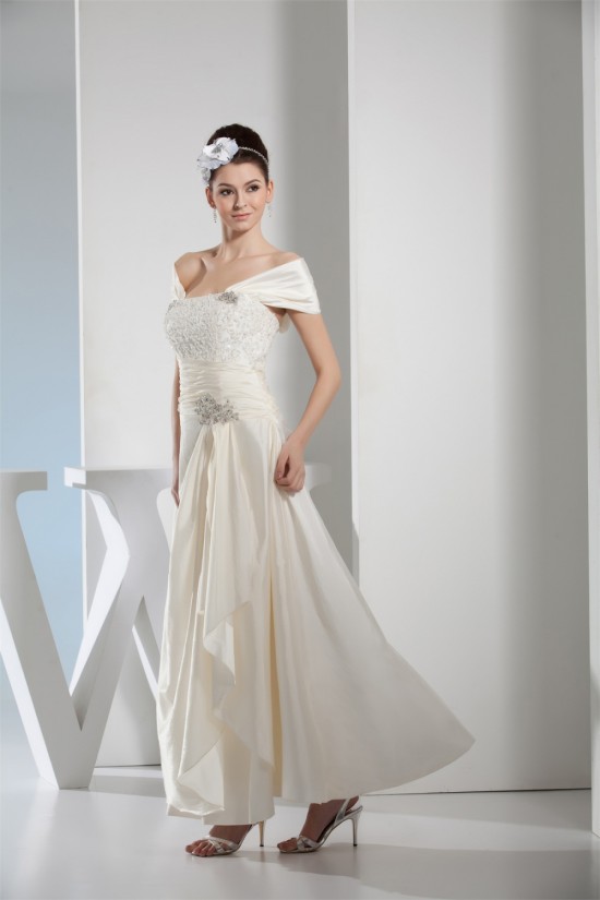 Ruffles Taffeta Short Ankle-Length A-Line Wedding Dresses 2030259 Ruffles Taffeta Short Ankle-Length A-Line Wedding Dresses 2030259