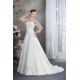 A-Line 3/4 Length Sleeve Scoop Wedding Dresses 2030262