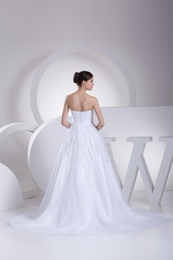 Elegant A-Line Strapless Beaded Lace Sleeveless New Arrival Wedding Dresses 2030267