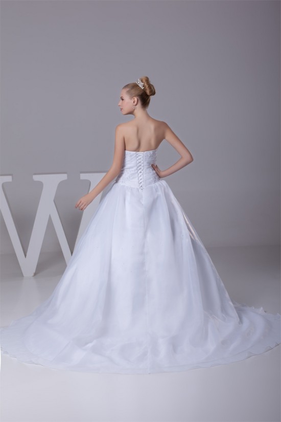 Satin Lace Organza A-Line Sleeveless Strapless Best Wedding Dresses 2030278 Satin Lace Organza A-Line Sleeveless Strapless Best Wedding Dresses 2030278