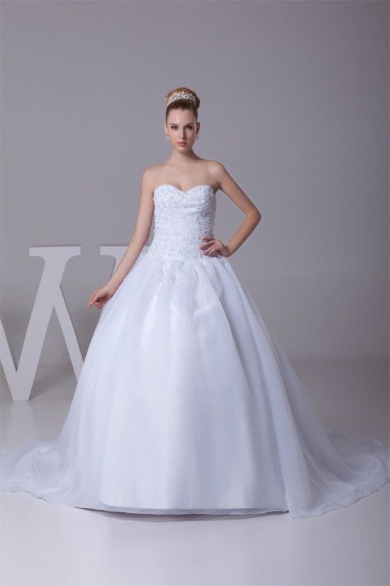 Satin Lace Organza A-Line Sleeveless Strapless Best Wedding Dresses 2030278 Satin Lace Organza A-Line Sleeveless Strapless Best Wedding Dresses 2030278