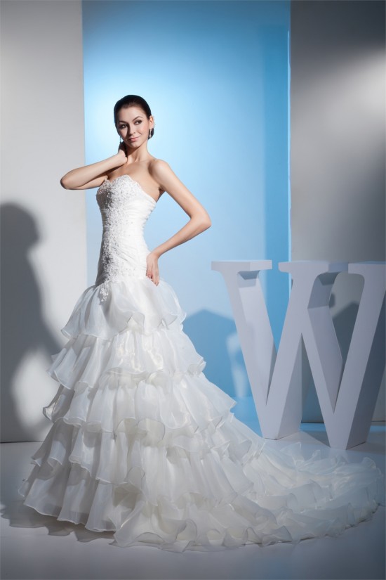 A-Line Sweetheart Beaded Satin Lace Organza Wedding Dresses 2030283 A-Line Sweetheart Beaded Satin Lace Organza Wedding Dresses 2030283