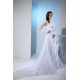 A-Line Beaded Satin Lace Organza Chapel Train Chapel Train Wedding Dresses 2030284