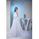 A-Line Beaded Satin Lace Organza Chapel Train Chapel Train Wedding Dresses 2030284